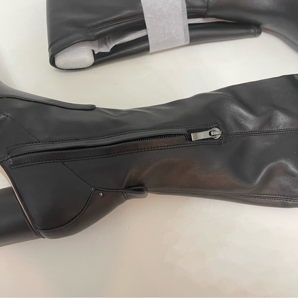 Franco Sarto Black Faux Leather Pisaboot Over The Knee Boots- New N Box- Reemoly - Picture 11 of 16